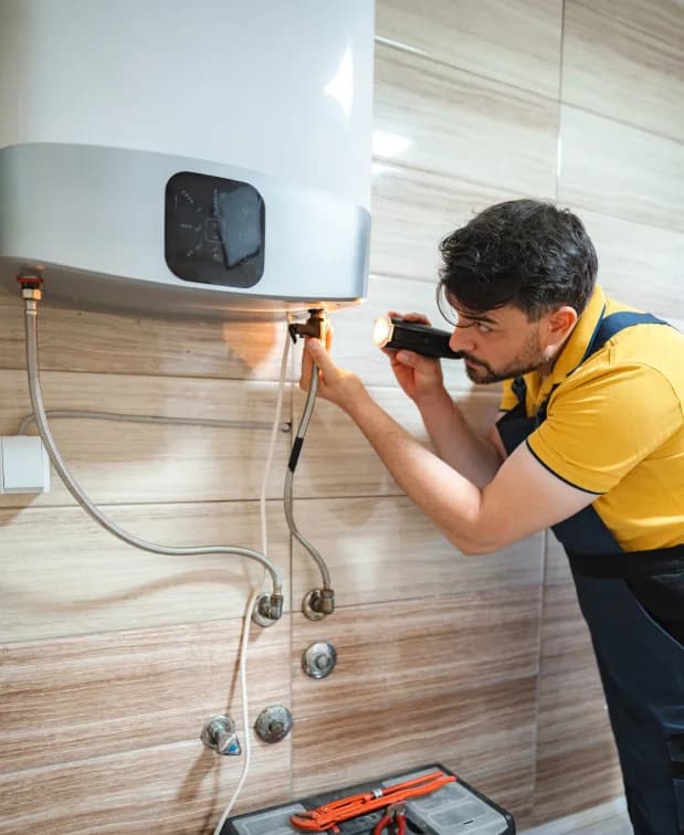 Boiler Repair & Emergency Boiler Services, Hot and Cool HVAC technician on-site in Calgary
